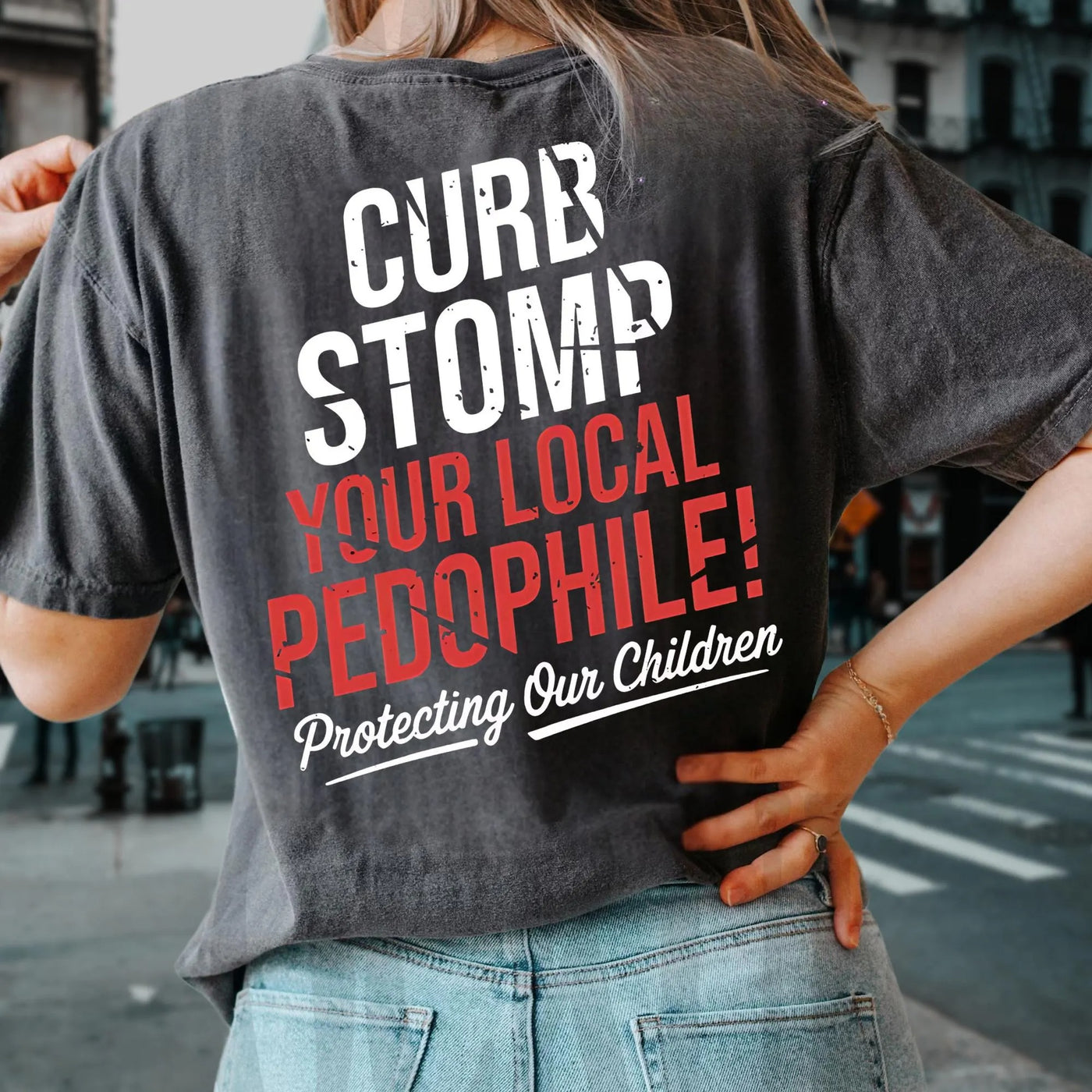 Curb Stomp Your Local Pedophile Shirt, Anti Pedophile Graphic Shirt, Dead Pedophiles Tee, Pedo Hangout Shirt, Save The Children Shirt